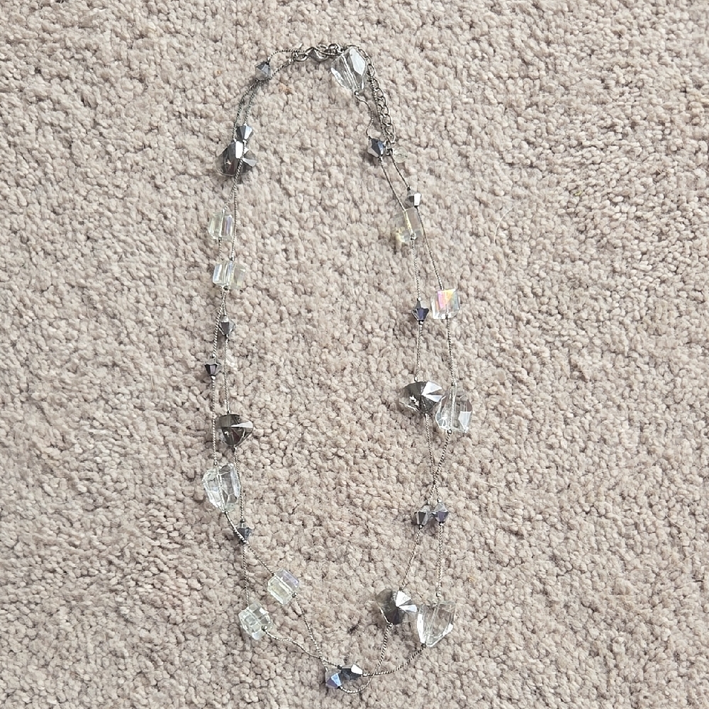 Premier Designs Silver Glass Multi-Strand Necklace